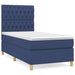 Pat box spring cu saltea, albastru, 90x200 cm, textil - WALTI WALTI