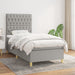 Pat box spring cu saltea, gri deschis, 100x200 cm, textil - WALTI WALTI