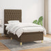 Pat box spring cu saltea, maro închis, 100x200 cm, textil - WALTI WALTI