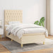 Pat box spring cu saltea, crem, 100x200 cm, textil - WALTI WALTI