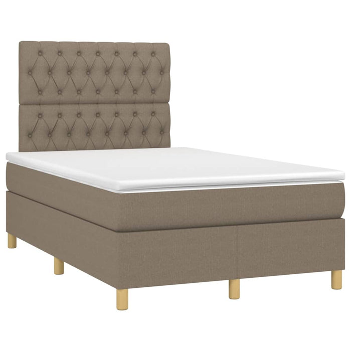 Pat box spring cu saltea, gri taupe, 120x200 cm, textil - WALTI WALTI