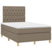 Pat box spring cu saltea, gri taupe, 120x200 cm, textil - WALTI WALTI