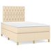 Pat box spring cu saltea, crem, 120x200 cm, textil - WALTI WALTI
