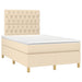 Pat box spring cu saltea, crem, 120x200 cm, textil - WALTI WALTI