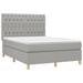 Pat box spring cu saltea, gri deschis, 140x190 cm, textil - WALTI WALTI