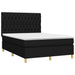 Pat box spring cu saltea, negru, 140x190 cm, textil - WALTI WALTI