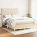 Pat box spring cu saltea, crem, 140x200 cm, textil - WALTI WALTI