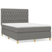 Pat box spring cu saltea, gri închis, 140x200 cm, textil - WALTI WALTI