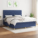 Pat continental cu saltea, albastru, 160x200cm, material textil - WALTI WALTI