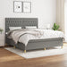 Pat box spring cu saltea, gri închis, 180x200 cm, textil - WALTI WALTI