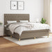 Pat continental cu saltea, gri taupe, 180x200 cm, textil - WALTI WALTI