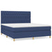 Pat box spring cu saltea, albastru, 180x200 cm, material textil - WALTI WALTI