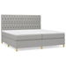 Pat box spring cu saltea, gri deschis, 200x200 cm, textil - WALTI WALTI