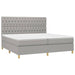 Pat box spring cu saltea, gri deschis, 200x200 cm, textil - WALTI WALTI