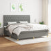Pat box spring cu saltea, gri închis, 200x200 cm, textil - WALTI WALTI