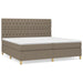 Pat box spring cu saltea, gri taupe, 200x200 cm, textil - WALTI WALTI