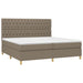 Pat box spring cu saltea, gri taupe, 200x200 cm, textil - WALTI WALTI