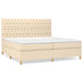 Pat box spring cu saltea, crem, 200x200 cm, textil - WALTI WALTI