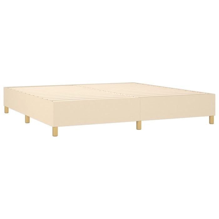 Pat box spring cu saltea, crem, 200x200 cm, textil - WALTI WALTI