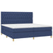 Pat box spring cu saltea, albastru, 200x200 cm, textil - WALTI WALTI
