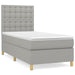 Pat box spring cu saltea, gri deschis, 90x200 cm, textil - WALTI WALTI