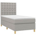 Pat box spring cu saltea, gri deschis, 90x200 cm, textil - WALTI WALTI