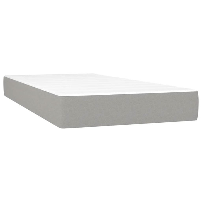 Pat box spring cu saltea, gri deschis, 90x200 cm, textil - WALTI WALTI