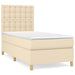 Pat box spring cu saltea, crem, 90x200 cm, textil - WALTI WALTI