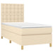 Pat box spring cu saltea, crem, 90x200 cm, textil - WALTI WALTI