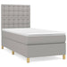 Pat box spring cu saltea, gri deschis, 100x200 cm, textil - WALTI WALTI
