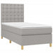 Pat box spring cu saltea, gri deschis, 100x200 cm, textil - WALTI WALTI