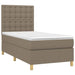 Pat box spring cu saltea, gri taupe, 100x200 cm, textil - WALTI WALTI