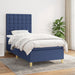Pat box spring cu saltea, albastru, 100x200 cm, textil - WALTI WALTI