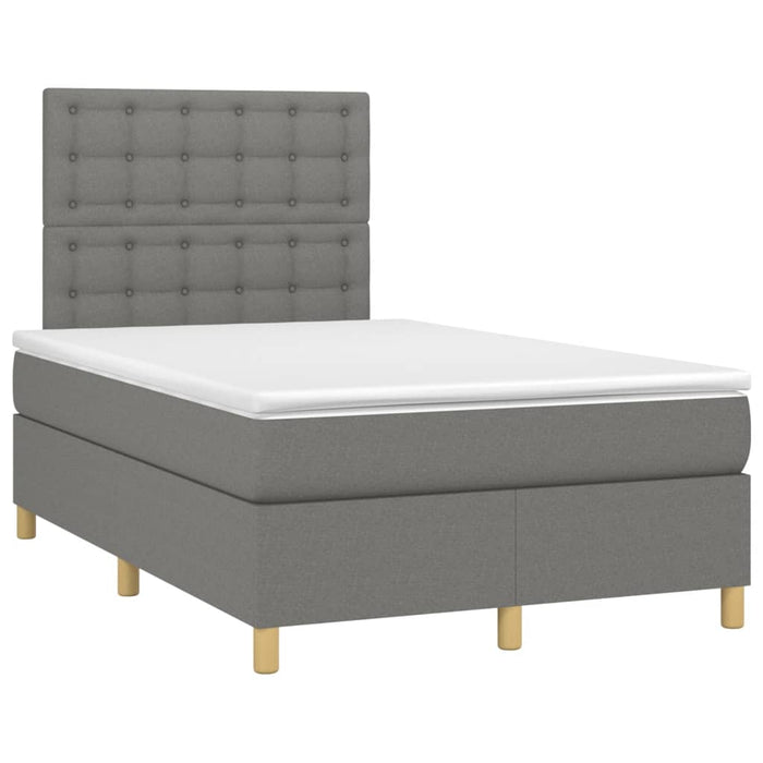 Pat box spring cu saltea, gri închis, 120x200 cm, textil - WALTI WALTI