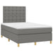 Pat box spring cu saltea, gri închis, 120x200 cm, textil - WALTI WALTI