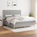 Pat continental cu saltea, gri deschis, 160x200 cm, textil - WALTI WALTI