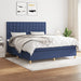 Pat continental cu saltea, albastru, 160x200cm, material textil - WALTI WALTI