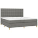 Pat box spring cu saltea, gri închis, 200x200 cm, textil - WALTI WALTI