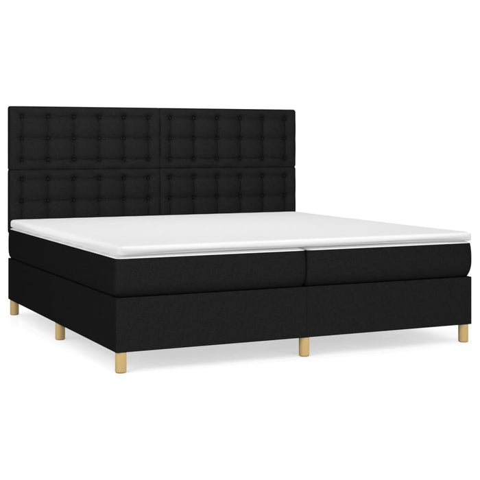 Pat box spring cu saltea, negru, 200x200 cm, textil - WALTI WALTI