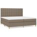 Pat box spring cu saltea, gri taupe, 200x200 cm, textil - WALTI WALTI