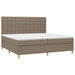 Pat box spring cu saltea, gri taupe, 200x200 cm, textil - WALTI WALTI