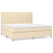 Pat box spring cu saltea, crem, 200x200 cm, textil - WALTI WALTI