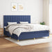 Pat box spring cu saltea, albastru, 200x200 cm, textil - WALTI WALTI