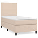 Pat box spring cu saltea, cappuccino, 80x200 cm piele ecologică - WALTI WALTI