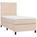 Pat box spring cu saltea, cappuccino, 80x200 cm piele ecologică - WALTI WALTI