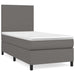 Pat box spring cu saltea, gri, 90x190 cm, piele ecologică - WALTI WALTI