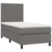 Pat box spring cu saltea, gri, 90x190 cm, piele ecologică - WALTI WALTI