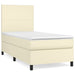 Pat box spring cu saltea, crem, 100x200 cm, piele ecologică - WALTI WALTI