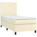 Pat box spring cu saltea, crem, 100x200 cm, piele ecologică - WALTI WALTI