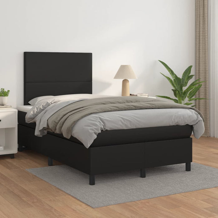 Pat box spring cu saltea, negru, 120x200 cm, piele ecologică - WALTI WALTI